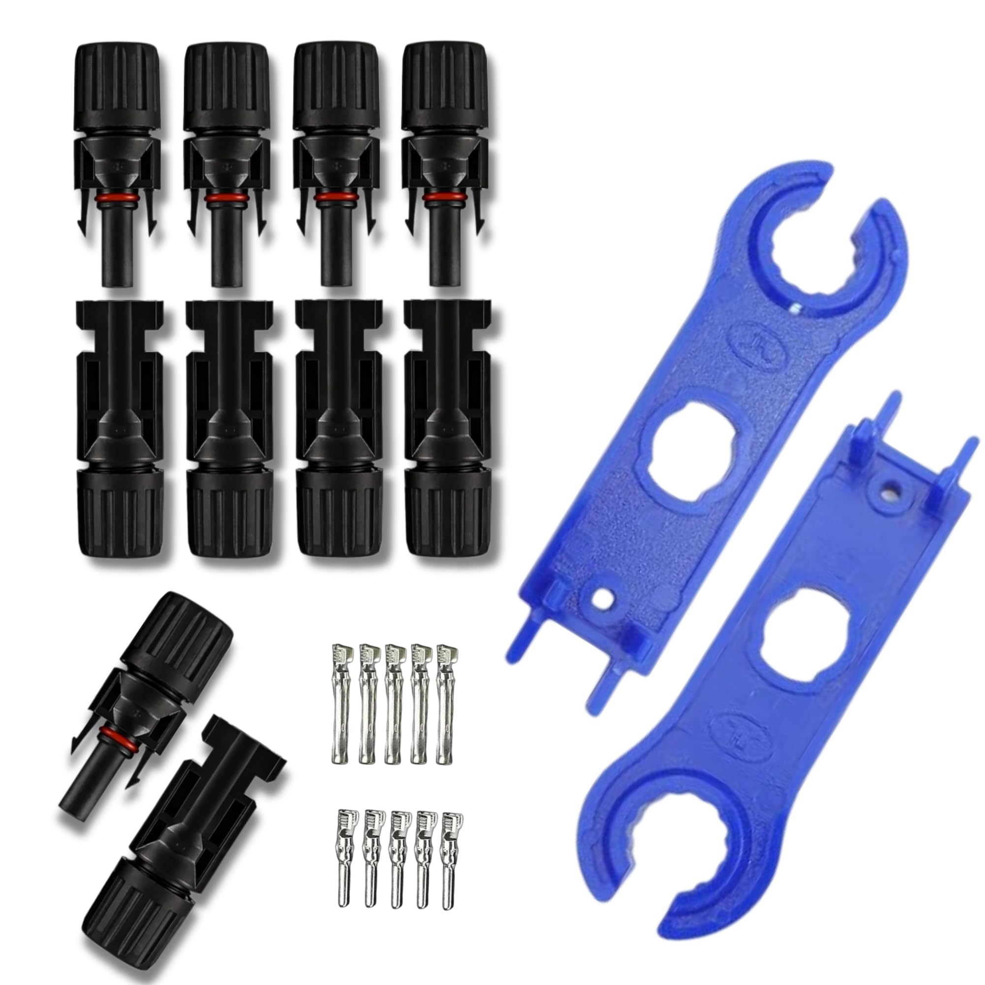 Solouxe MC4 Solar Connector with Spanner Wrench for Solar Panels (5 Pair MC4 + Spanner)-image-28