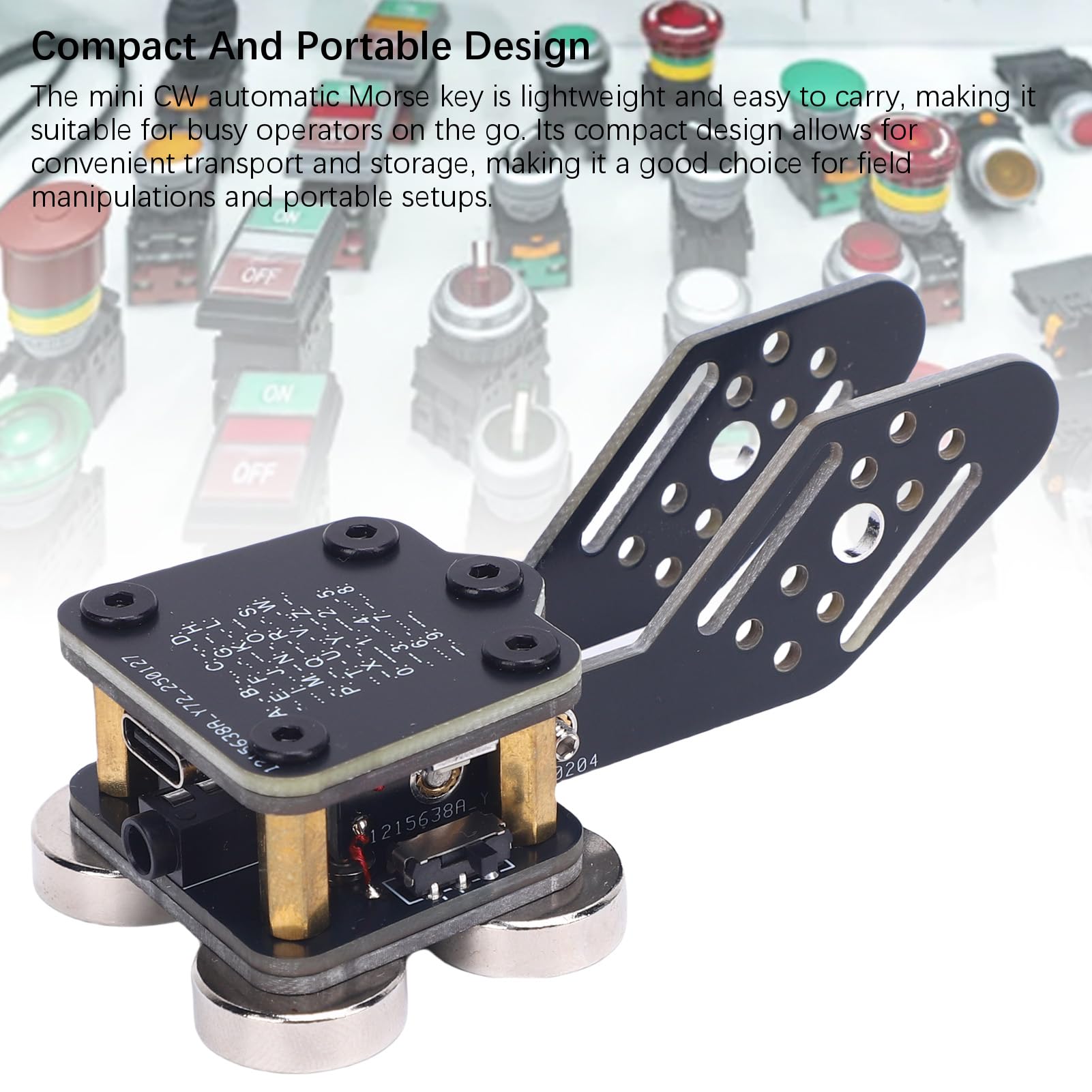 Chiave Codice Morse CW, Trainer Automatico con Chiave Codice Morse a Doppia Paletta, 4 Basi Magnetiche Nd PCB, per Funzionamento Radioamatore