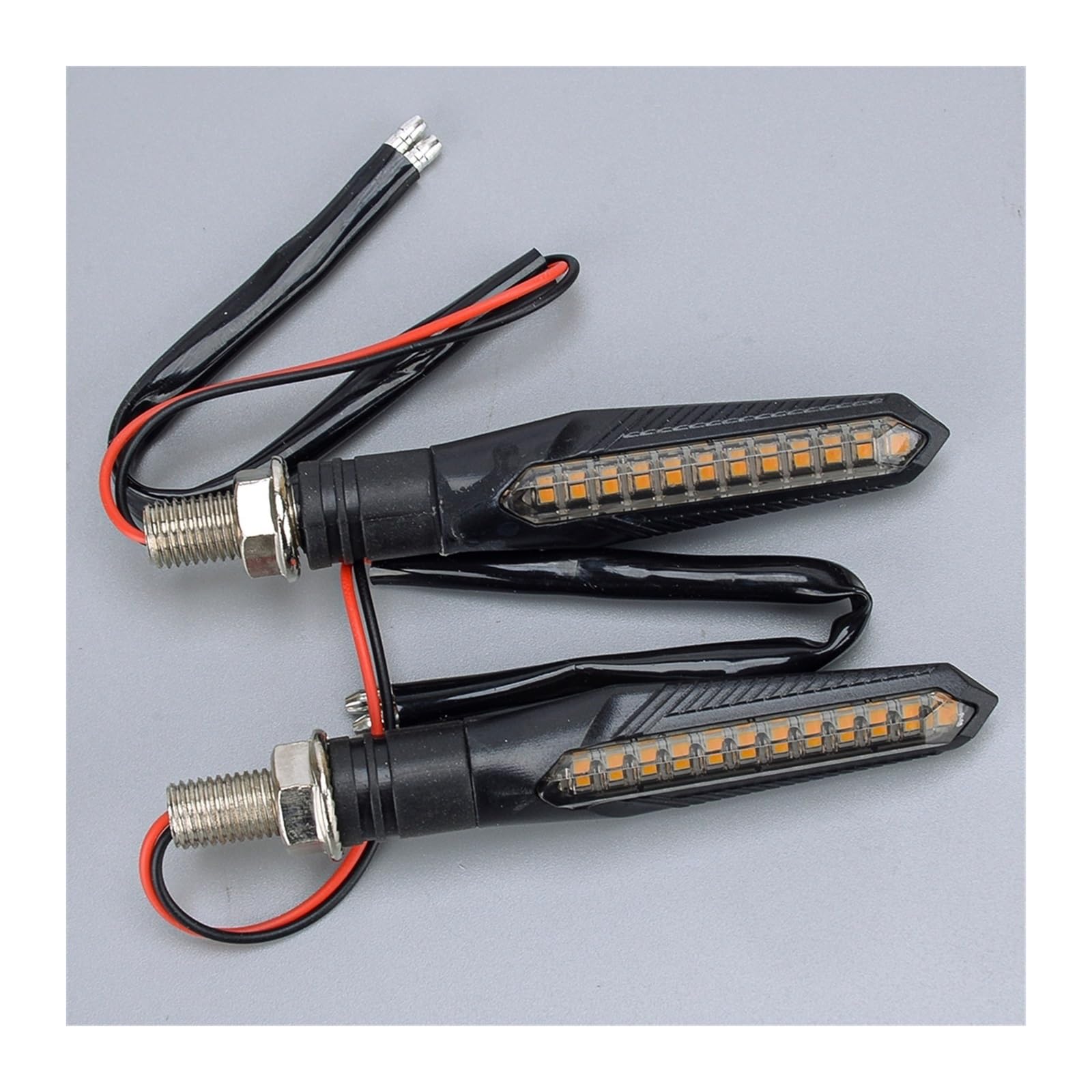 Genérico Intermitentes motos Intermitentes motos 1 par de luces LED universales delanteras, izquierdas, traseras y derechas de 12V para señal de flujo secuencial de agua, luz ámbar intermitente