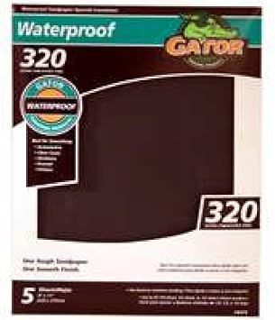 ALI INDUSTRIES 4473 320 Grit Sandpaper, 9-Inch x 11-Inch, 5 sheets/ pack