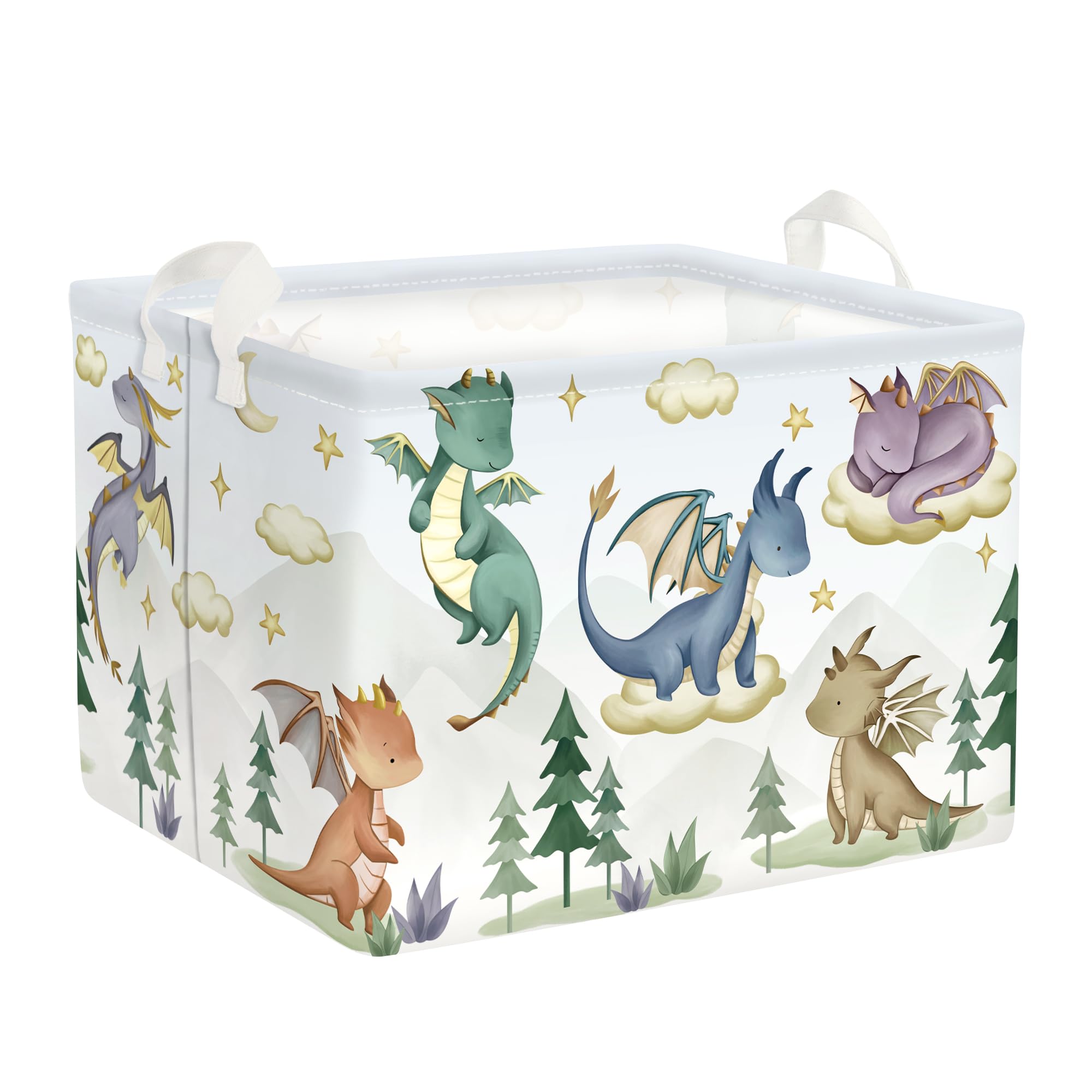 HUUMONSS Cute Dinosaur Storage Basket for Parents Organizing Kids Toys Clothes Large Dragon Boys Gift Toy Box Box Bin Laundry Hamper for Bathroom Shower,Tree,36L
