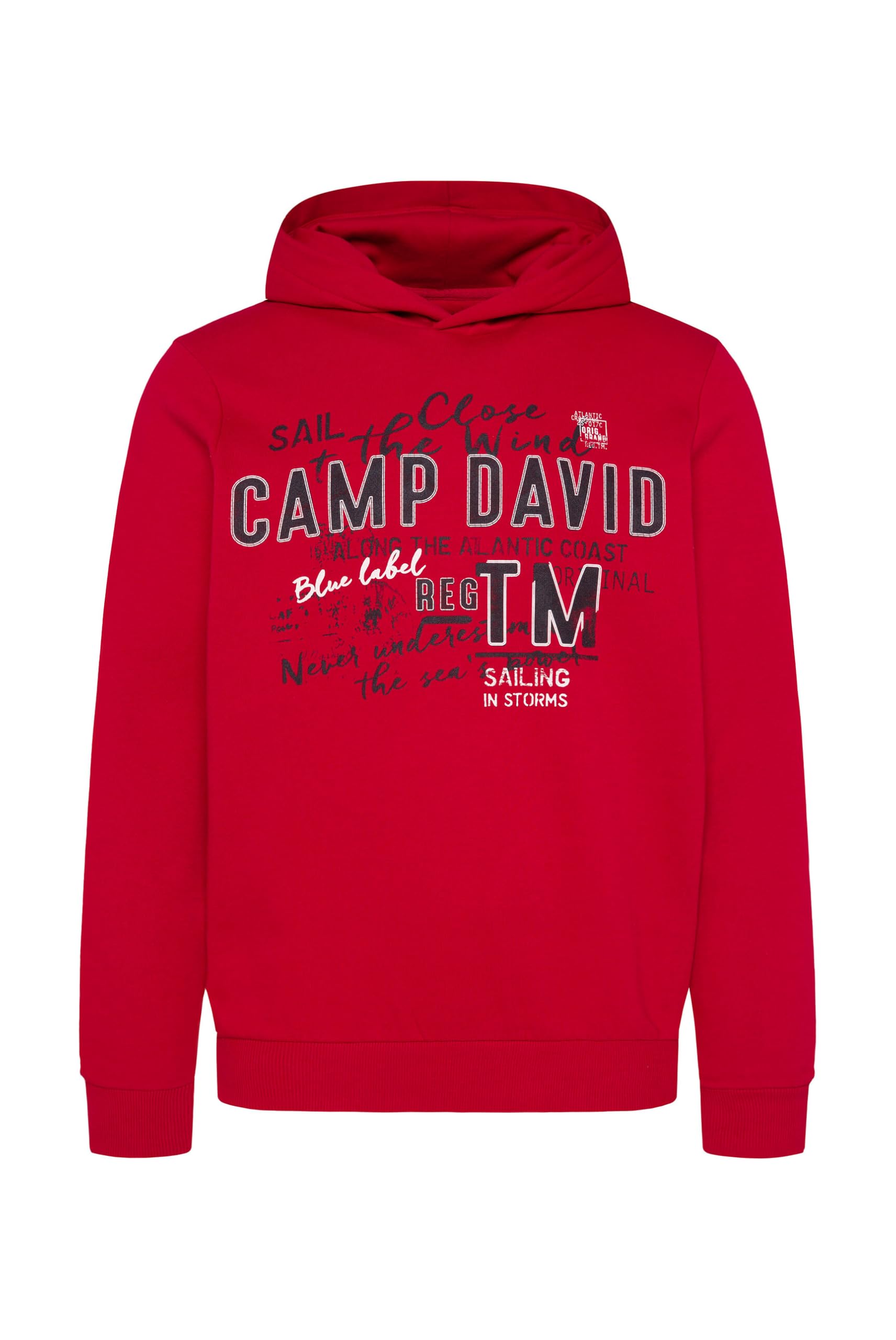 Camp David Herren Leichter Hoodie mit Label Print