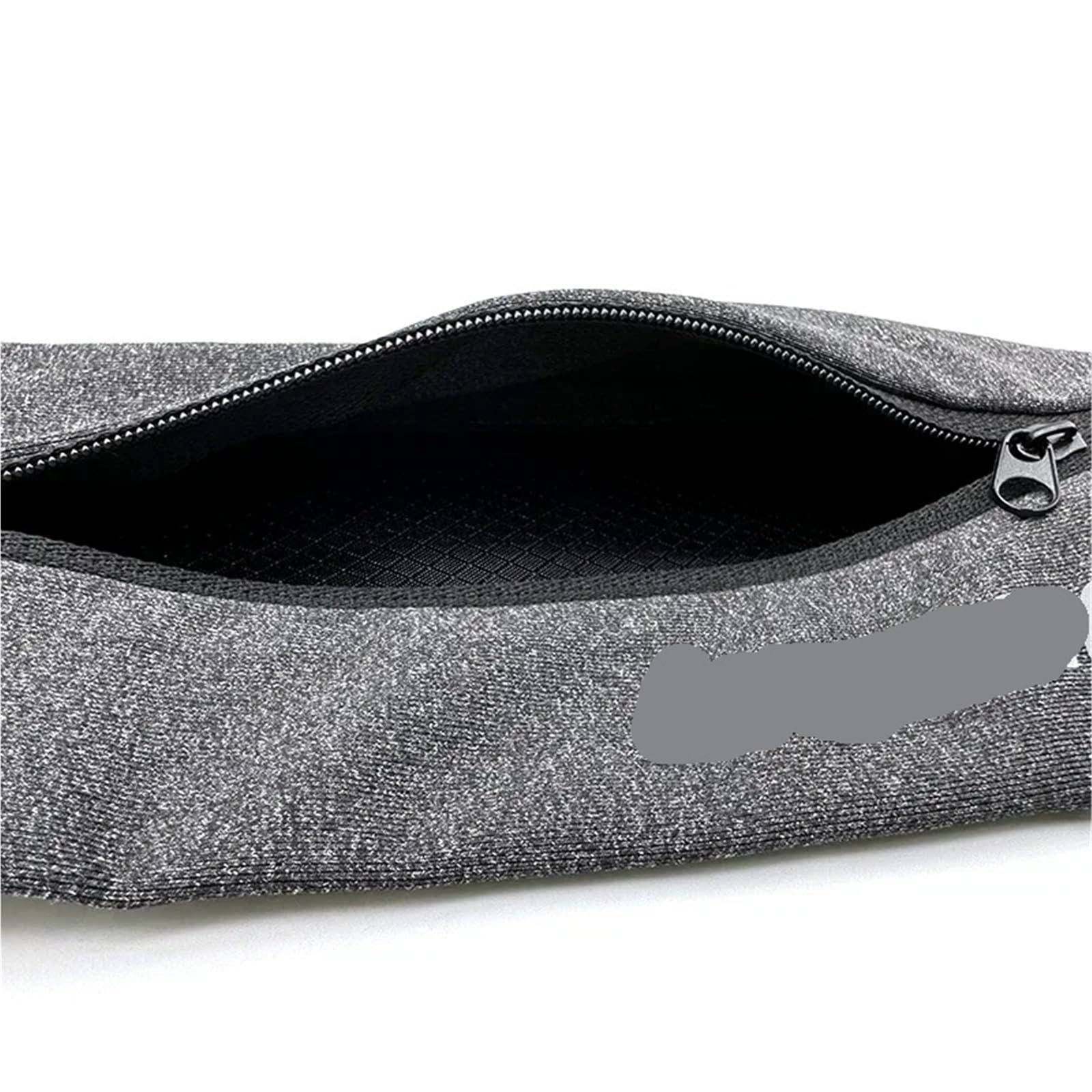 Bolsa Deportiva con Cintura elástica Reflectante, Bolsillo Doble Cremallera, for Correr, Gimnasio, Yoga, riñonera for teléfono para Trotar(Black)