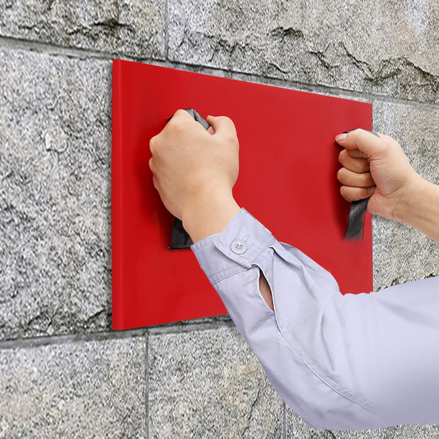 24"x12" Concrete Stamps Mats, Slate Stamps with Handle for Walls Floors, Polyurethane Stone Texture Cement Stamps for Walls/Floors