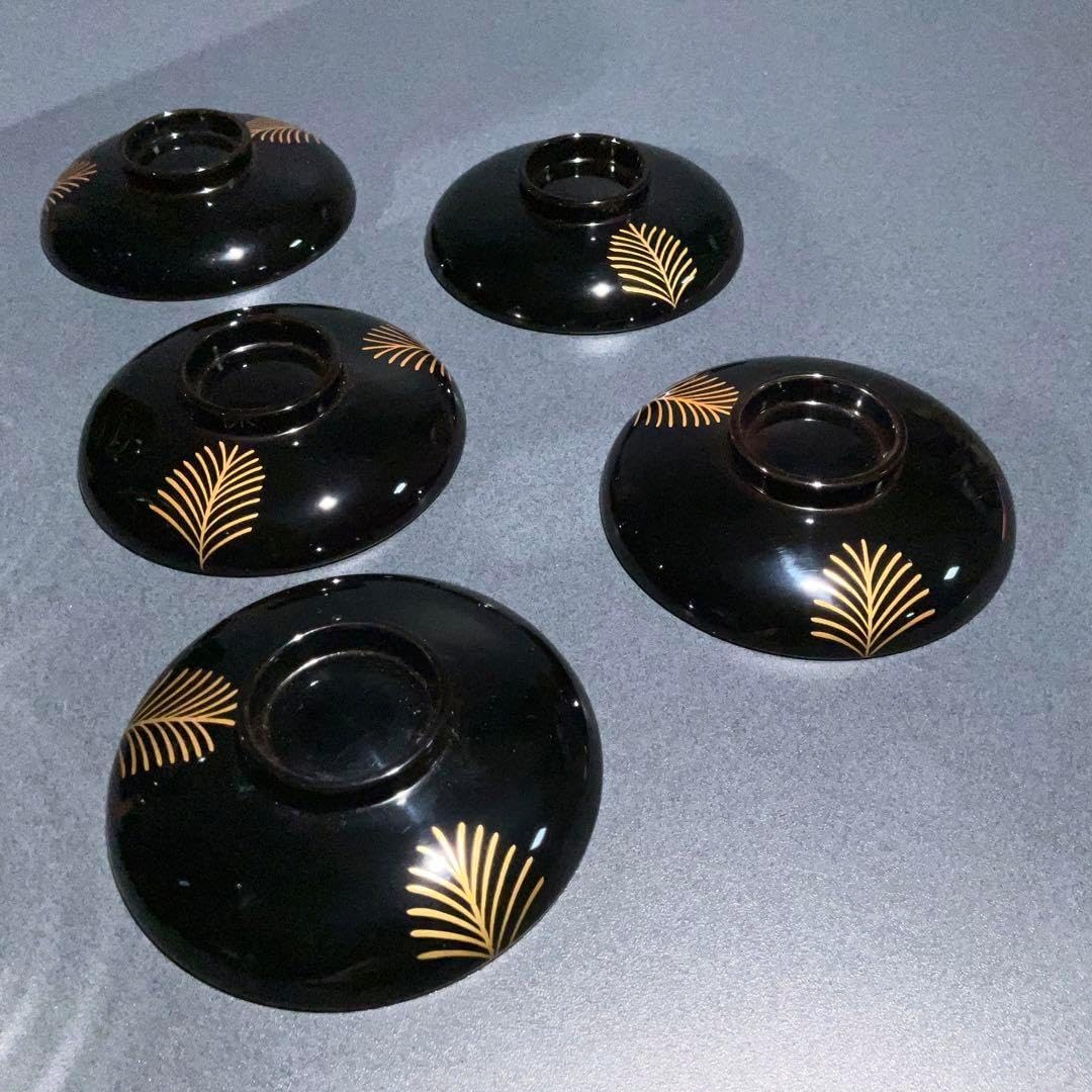 輪島塗吸物椀5客 すすき文 一口椀 箸洗い 箱入 R1002ダN2