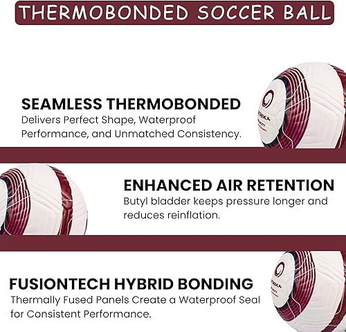 Miniatura 6 de STRIKA Balón de fútbol de calidad profesional Legacy  Material de piel sintética  Resistente al agua  Sin hilos  Juego en todas las superficies