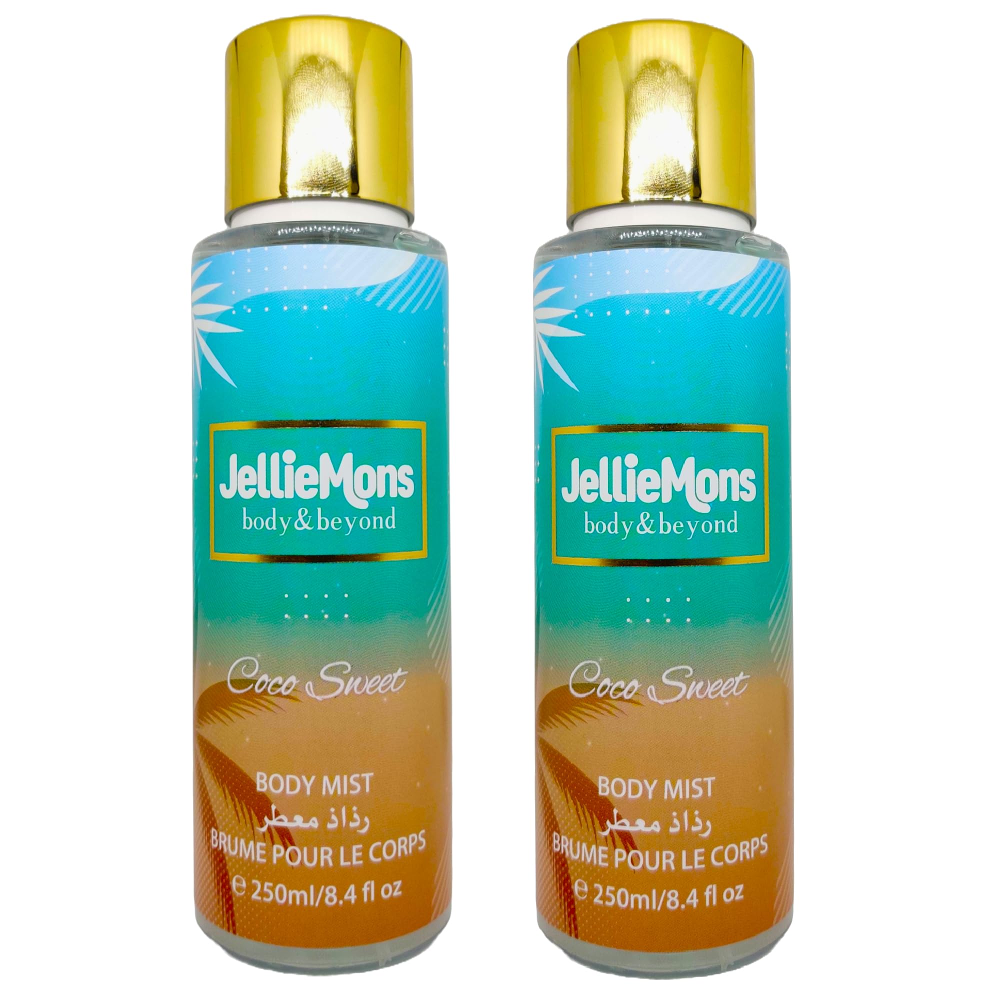 JellieMons Body & Beyond Series - Body Mist 250ml / 8.4 fl oz (Pack of 2, Coco Sweet)