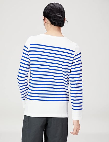 Amazon | [エフスタイル] Tシャツ フランス軍タイプ ボーダー(ホワイト×ブルー) 長袖シャツ ミリタリーワッペン | Tシャツ・カットソー  通販