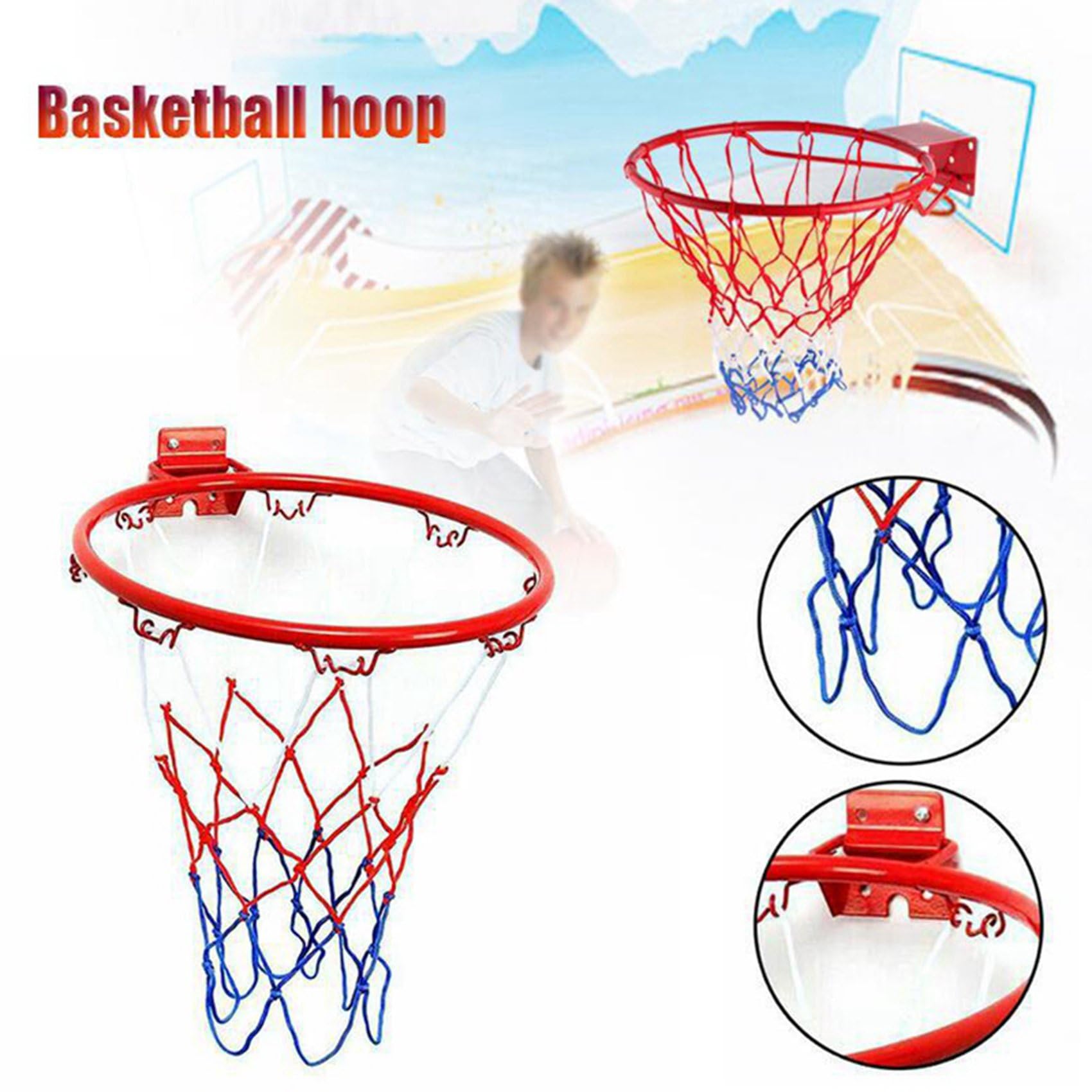 3 x Obręcz do koszykówki 32 cm Metalowa siatka na obręcz Kosz Wisząca obręcz do koszykówki ze śrubami do sportów na świeżym powietrzu w pomieszczeniach