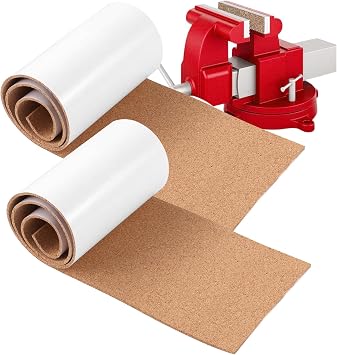 2 Roll Cork Rubber Vise Jaw Lining 36 "x 5.91" x 1/8" Rubber Cork Sheet Covers with Pressure Sensitive Adhessive Soft Vise Jaw Pads for Woodworking Vice Lining Clamp Faces