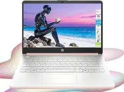 HP Laptop HD de 14 polegadas, CPU Intel Dual Core, 8 GB de RAM, 64 GB eMMC, leve e bateria de 12H, design elegante com várias portas, webcam/microfone para empresas/estudantes/turistas, Microsoft 365