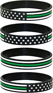 Great 1 American Flag Silicone Stretchable Bracelet 4-Pack