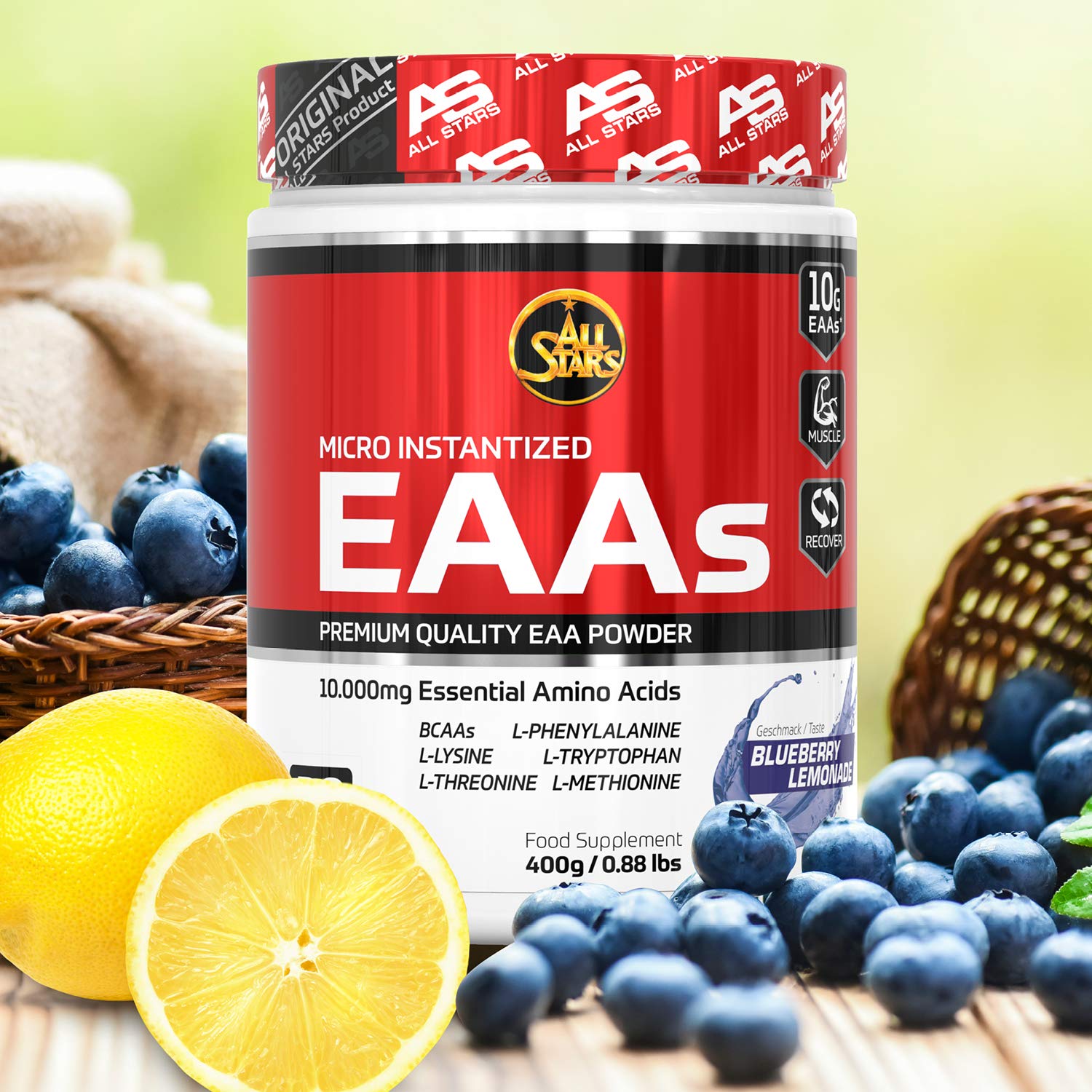 All Stars EAAs Powder, Blueberry Lemonade, 1er Pack (1 x 400 g)