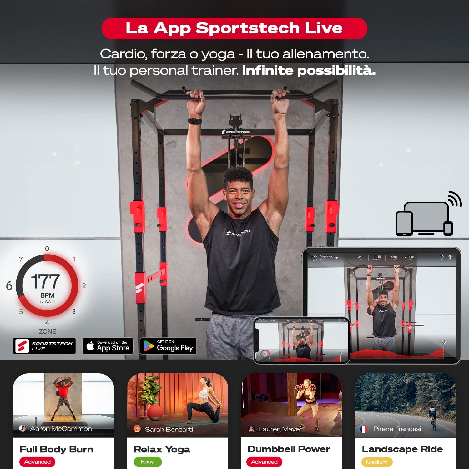Barra di trazione con innovativa funzione di bloccaggio | sicura & veloce senza viti nel telaio della porta | fino a 200 kg | Indoor Pull Up Bar regolabile fino a 90 cm | SPORTSTECH KS260 / KS270 incl. eBook