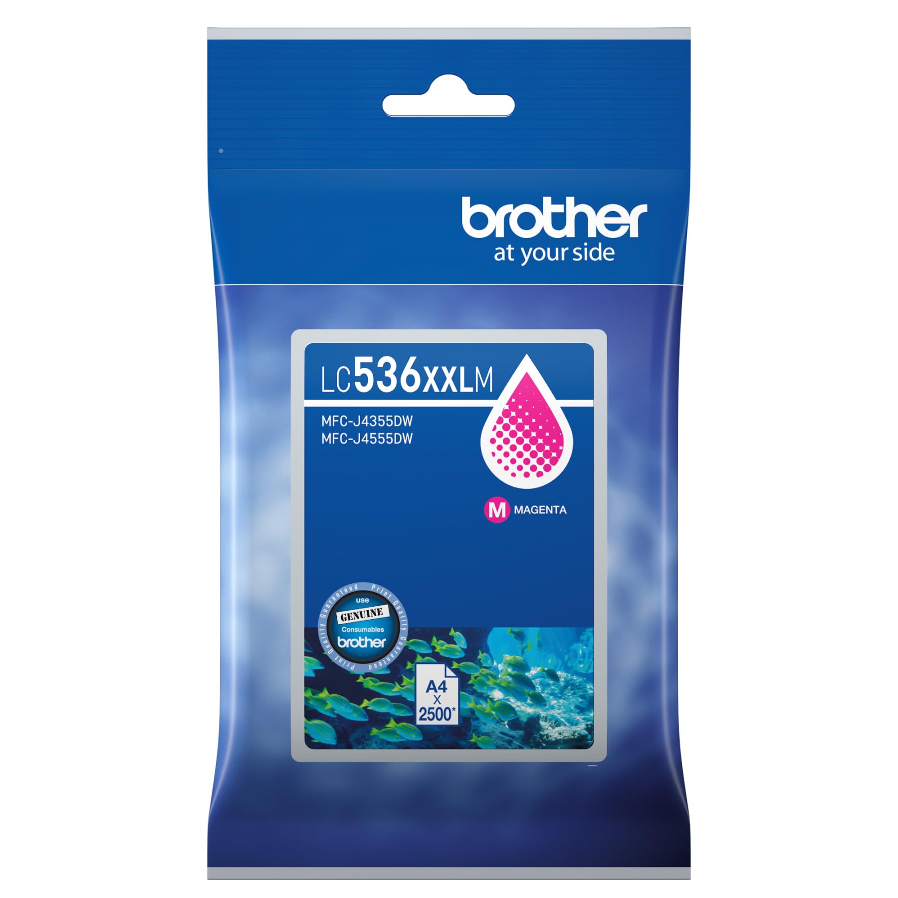 Brother Genuine LC-536XXLM Up to 2500 Pages Magenta Ink Cartridge Compatible with MFC-J4355DW/MFC-J4555DW - Super High-Yield - Magenta