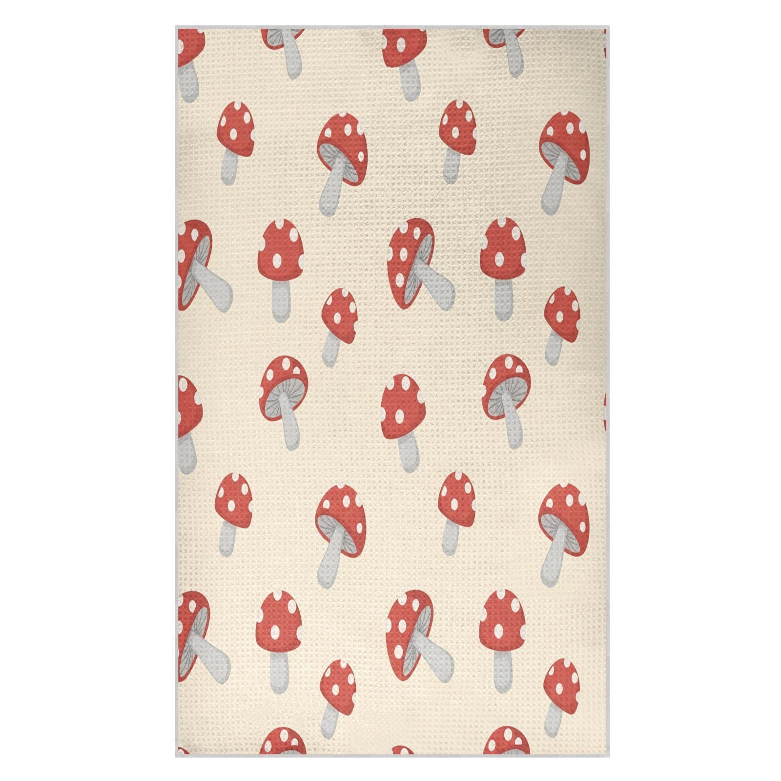 BURSTDDY Mushroom Kitchen Towels,Absorbent Dish Towels 2 Pack