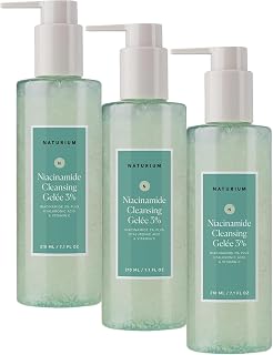 Naturium Niacinamide Cleansing Gelée 3% Plus Hyaluronic Acid & Vitamin C, Gentle & Smoothing Face Wash, 7.1 oz (Pack of 3)
