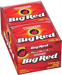 Wrigley's Slim Pack Big Red 10-15 Stick Packs 150 Pieces - USA