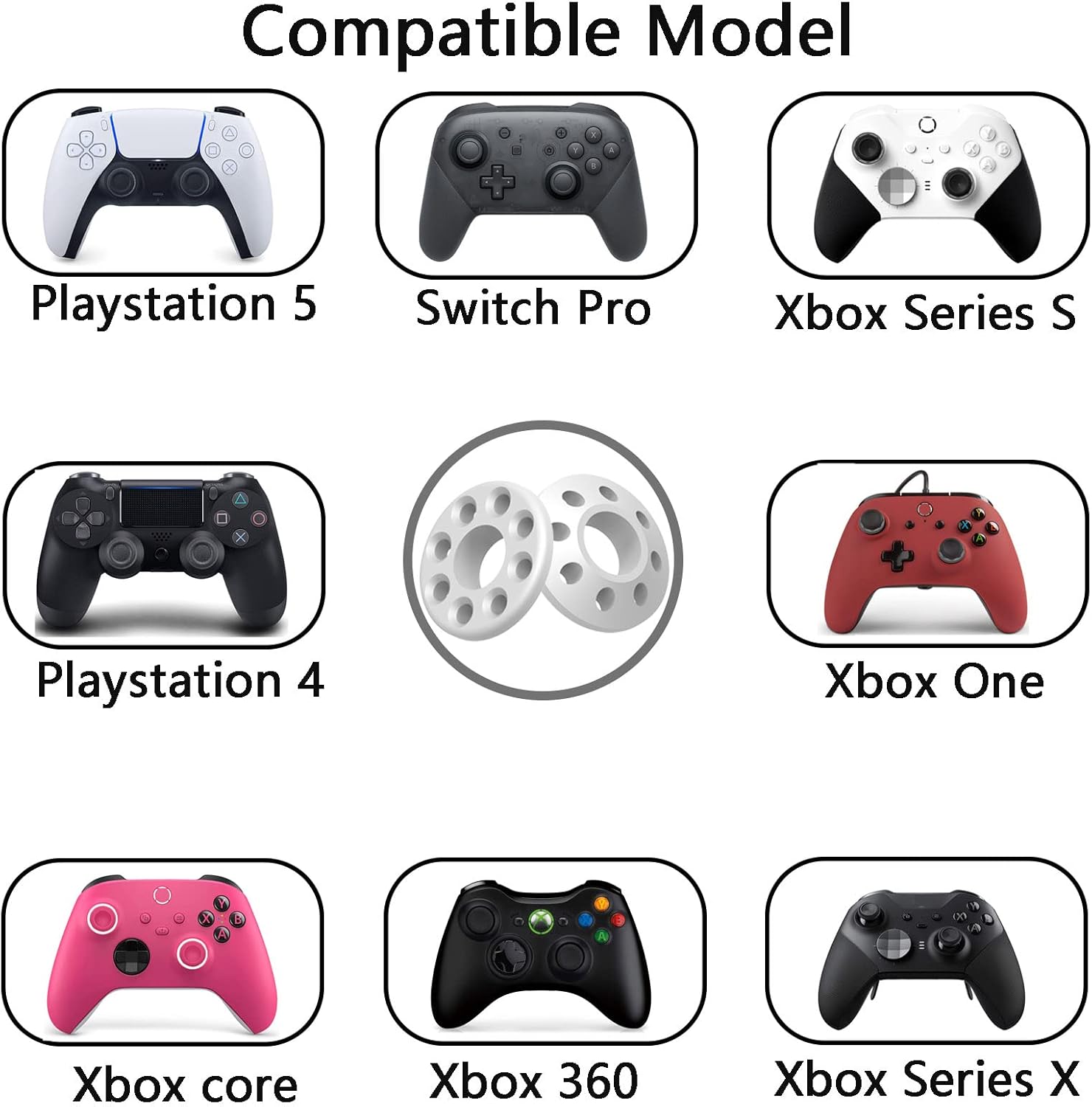 Controller Rings and Grip Tape Stickers for PS5/PS4/Xbox/Switch Pro/Scuf Game Controller Accessories Anti-Slip Improve Accuracy (Silicone)