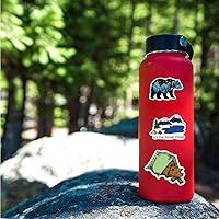 Vista 4 de Calcomanías para botella de agua para senderismo, aventura, campamento, 50 unidades, vinilo estético, impermeable, decorativo, equipaje