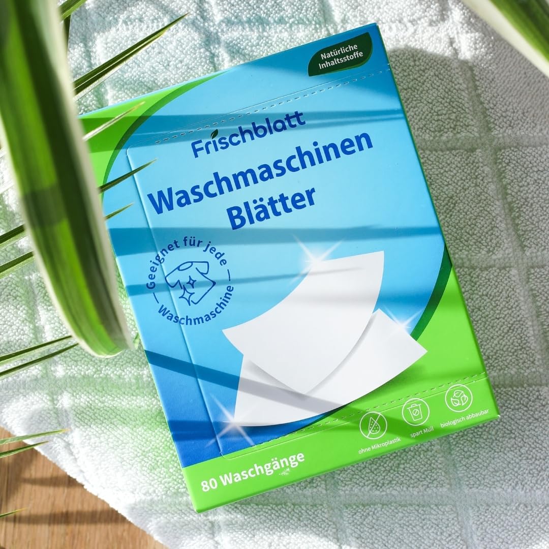 Feuilles de lessive | Bandes de lessive naturelles, biodégradables, sans plastique | Peu encombrant et léger | Lessive universelle (80 lavages, fraîcheur alpine)
