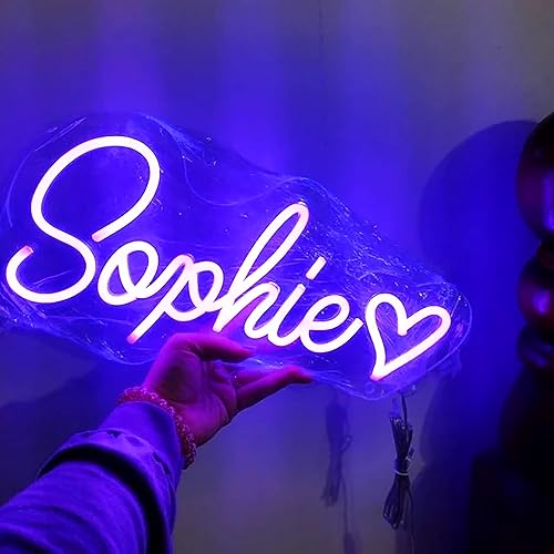 Vista 9 de Letreros de neón personalizables, letrero de neón personalizable para decoración de pared, letrero de nombre personalizado para niños, letrero