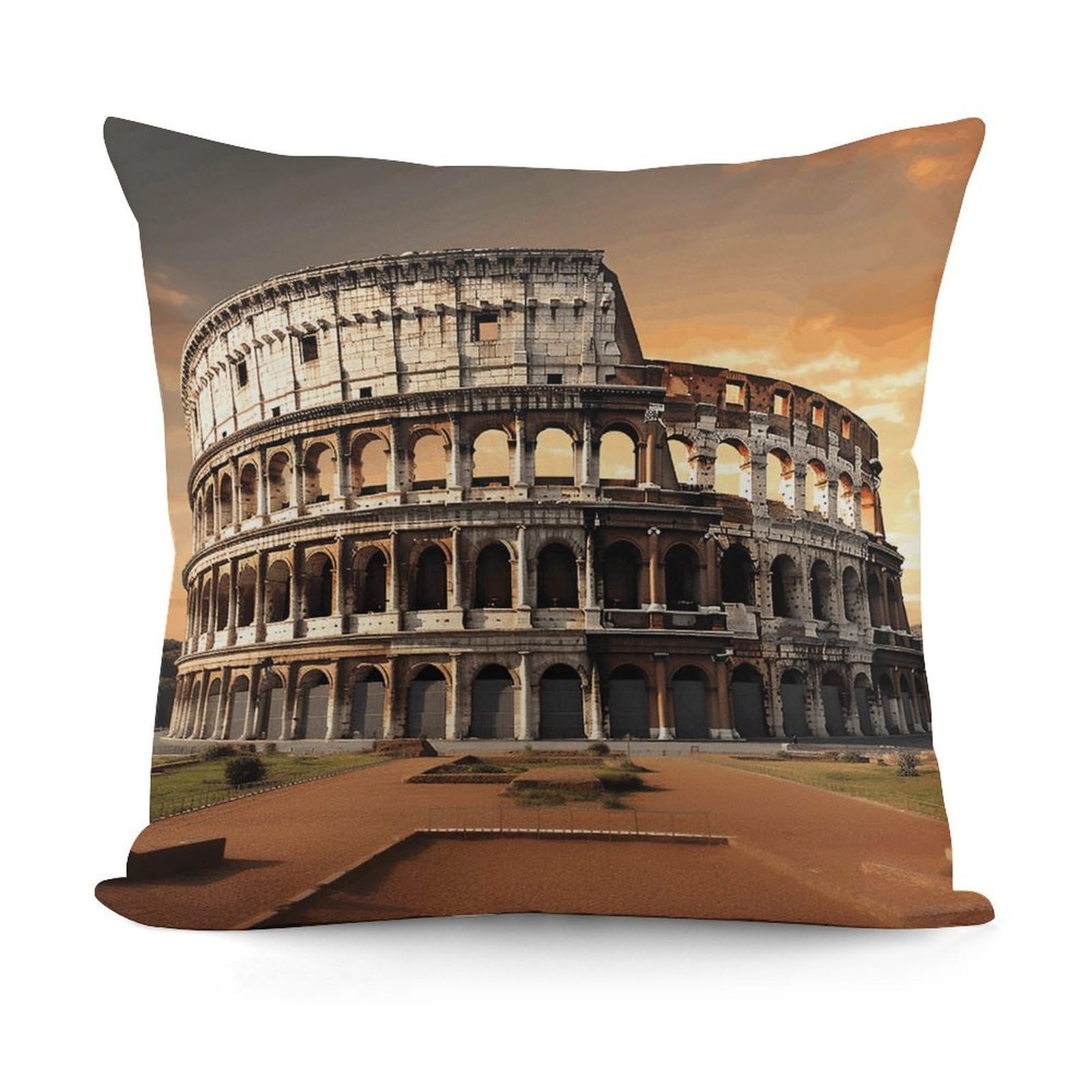 VstaDank Decorative Ancient Colosseum Throw Pillow Covers Luxury Soft Pillowcases Fluffy Plush Accent Pillow Cases Personalized Square Lumbar Pillows Shells for All Seasons 18" X 18"