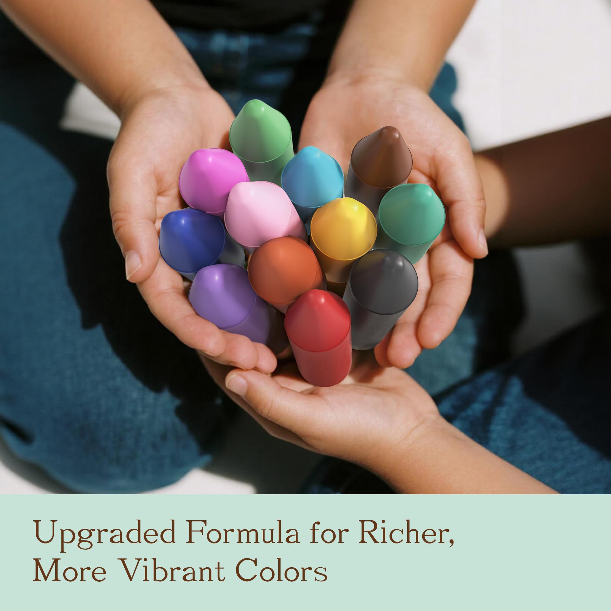 Pastelli di soia e cera d'api per bambini, 12 colori atossici naturali, design robusto e facile da impugnare, per mani piccole, forniture artistiche infrangibili per bambini