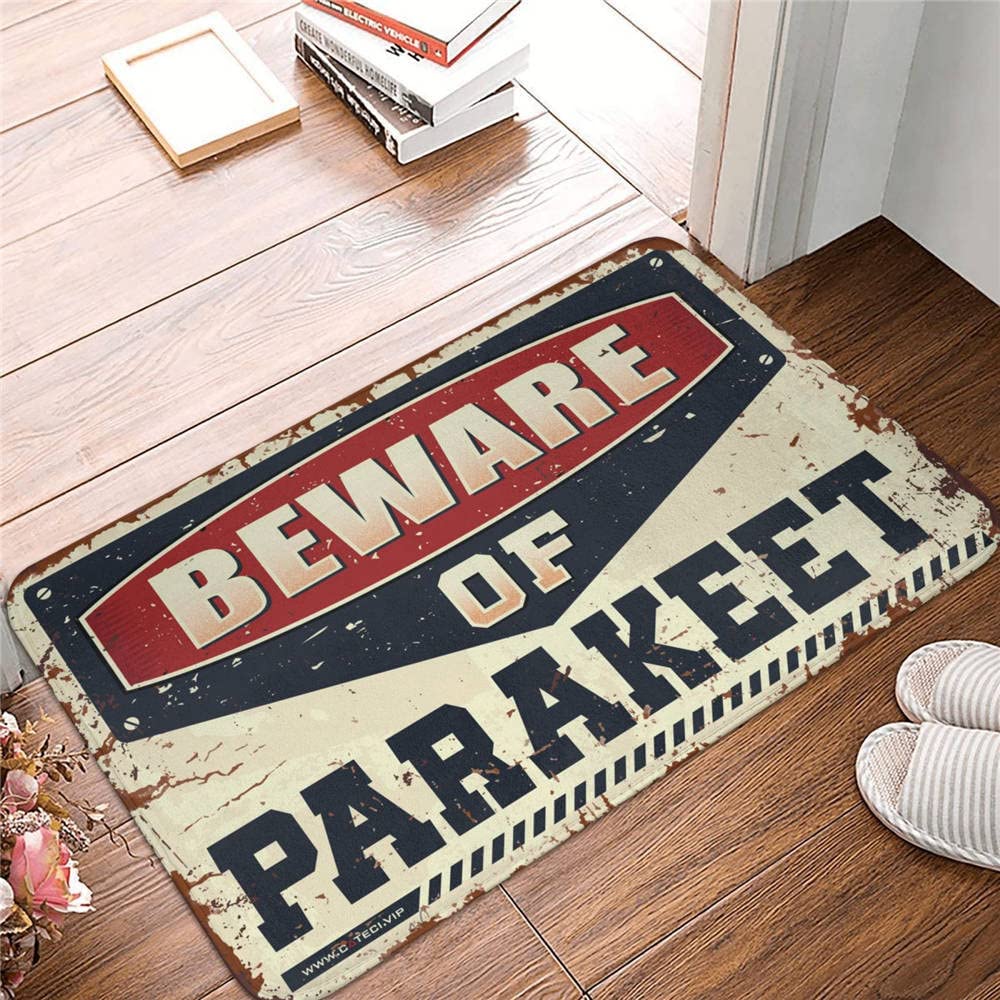 Tapis de bain Beware Of Parakeet Rug amusant 65 x 90 cm pour entrée