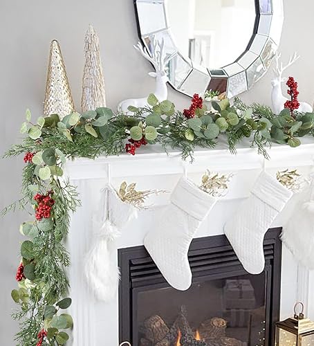 Miniatura 2 de Guirnalda de pino de Navidad, guirnalda de uñas artificiales para interiores y exteriores, puerta de jardín, decoración del hogar para vacaciones de