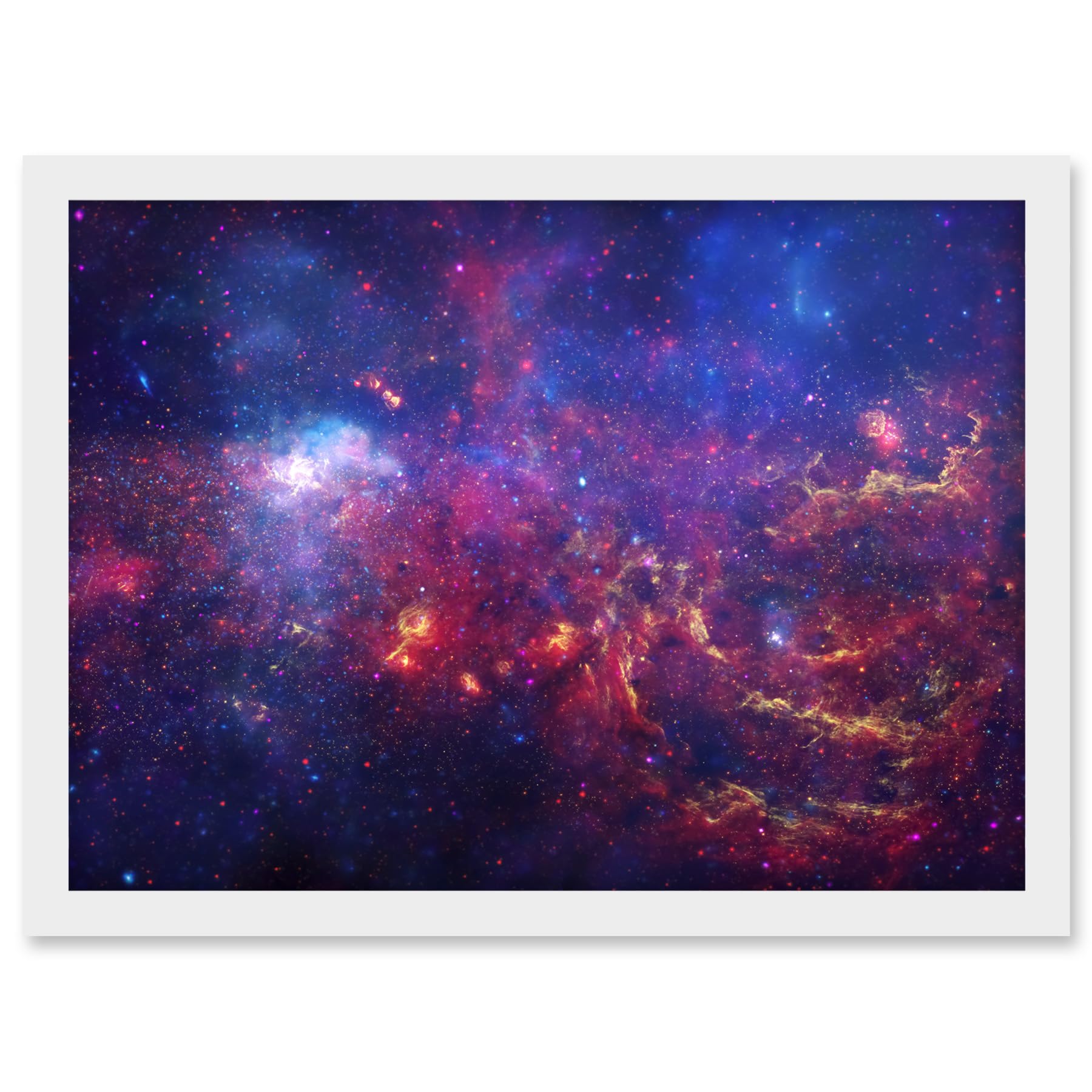 Artery8 Hubble Space Telescope Image The Great Observatories Examine The Galactic Center Region Of Milky Way Galaxy Chandra Observatory Spitzer Observatory Artwork Framed A3 Wall Art Print
