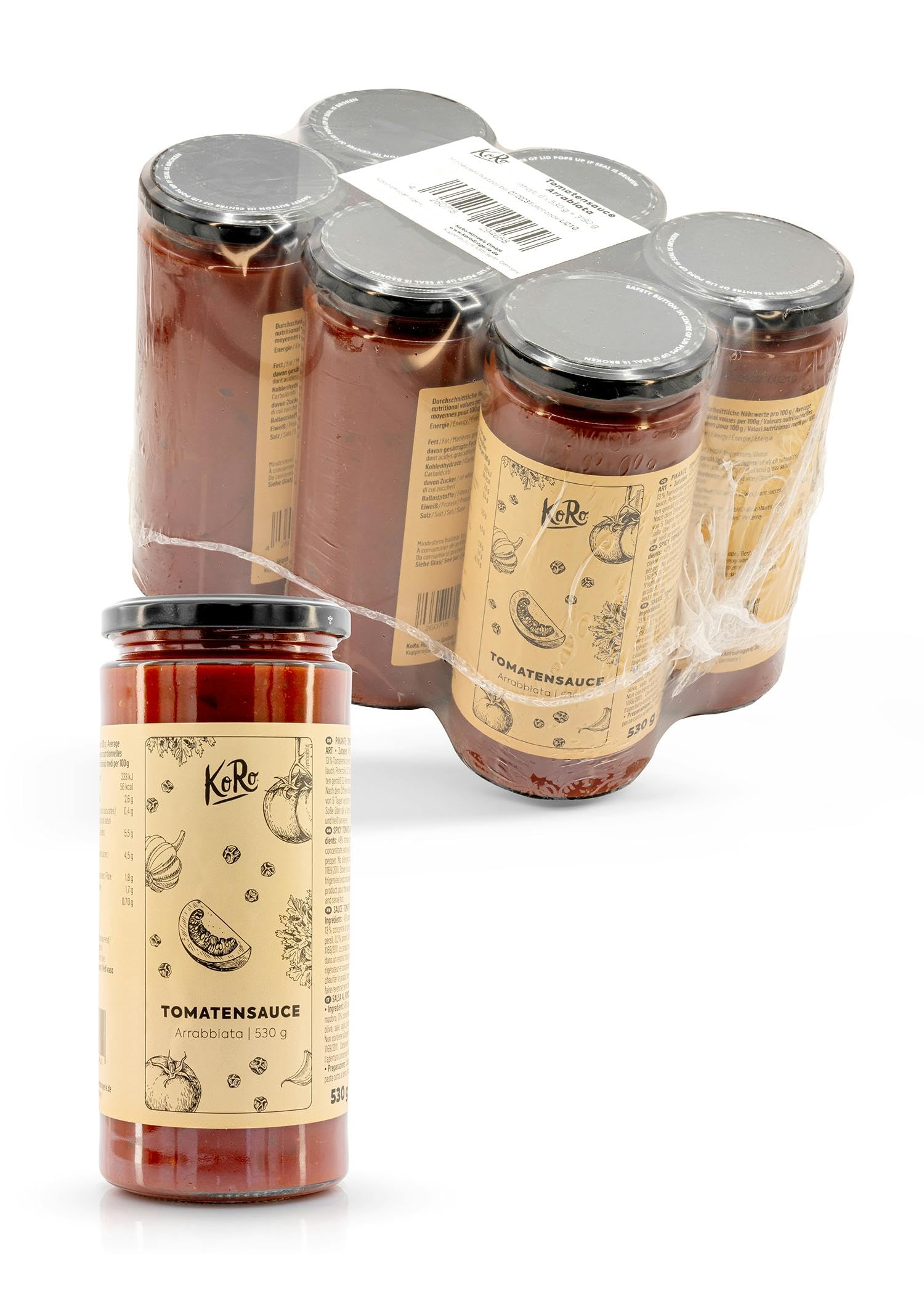 KoRo - Sugo all'arrabbiata | 6 x 530 g