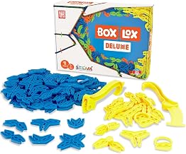 Atwood Toys Box Lox 98 pcs Creative Cardboard Building kit - Construction Toys for Girls and Boys Educational STEM (Blue Deluxe)