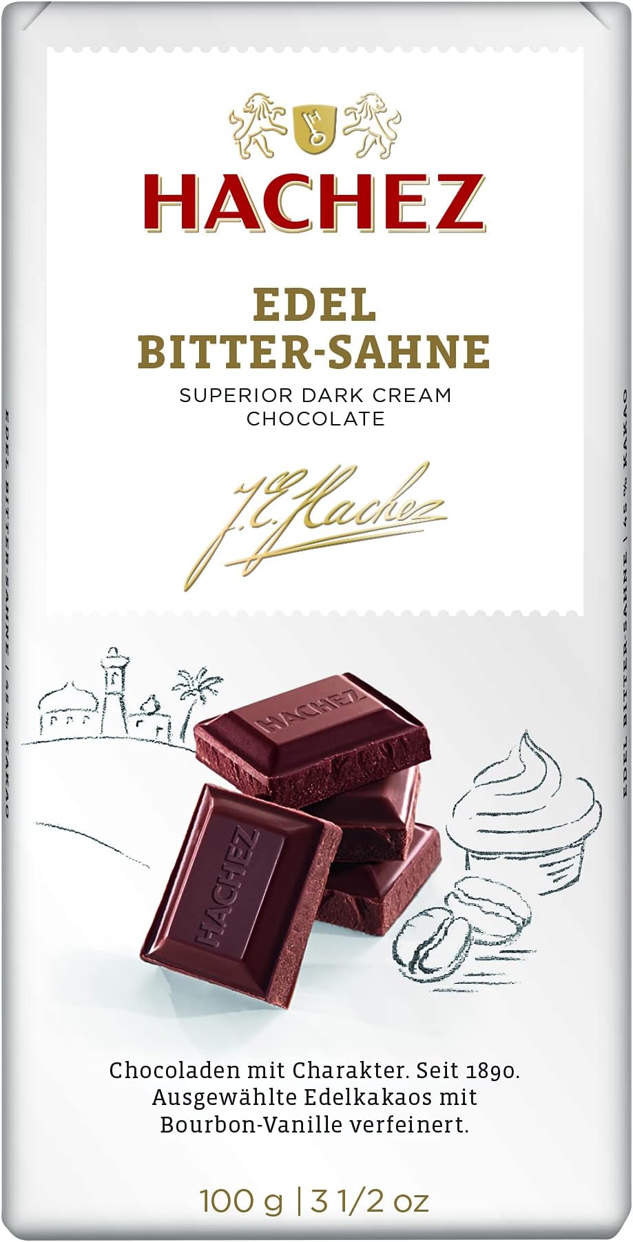 Hachez Noble Bitter Cream (5 x 100g)