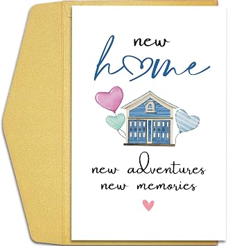 Qiliji New Home Card, Housewarming Card, Congratulations on Your House Cards, Apartment Cards, New Adventures New Memories