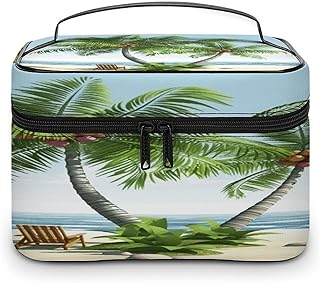 Tropical Palm Tree Makeup Bag for Women Light...