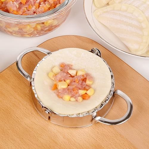 Miniatura 8 de Molde de dumpling molde de prensa de empanada prensa de pierogi molde de raavioli de acero inoxidable herramienta portátil para hacer bolas de masa