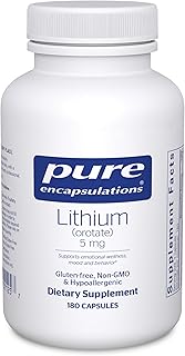 Pure Encapsulations Lithium Orotate 5 mg - Brain Support Supplement - with N-Acetyl-L-Cysteine (NAC) for Memory & Brain Behavior* - Gluten Free & Non-GMO - 180 Capsules