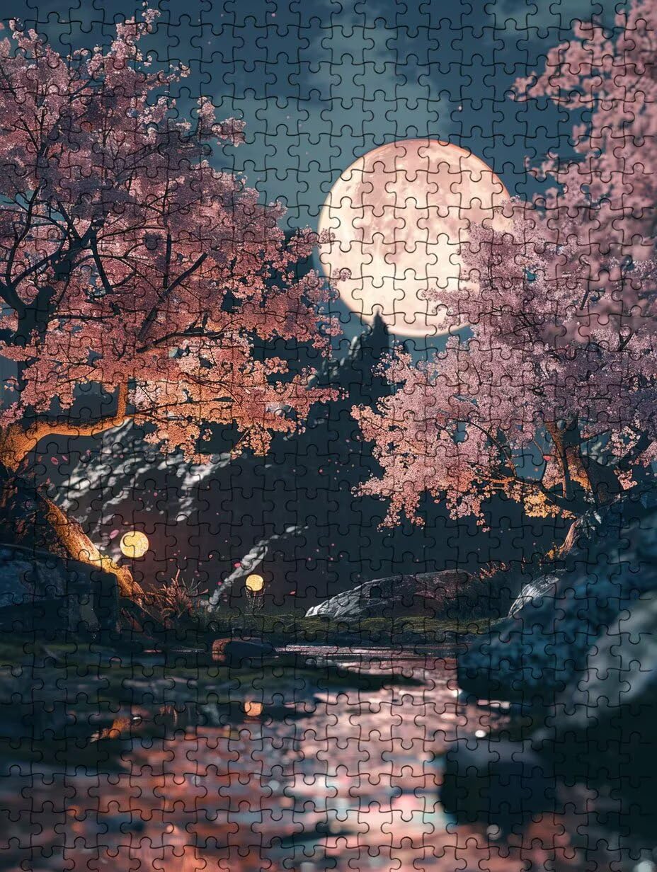Flores De MelocotóN De La Luna Puzzle 6000 Piezas, Rompecabezas Adultos Puzzle, Desafiante Puzzles de Decoración Juego de, Juego Educativo para Toda la Familia, para Regalo Decoración FNKL7-1155