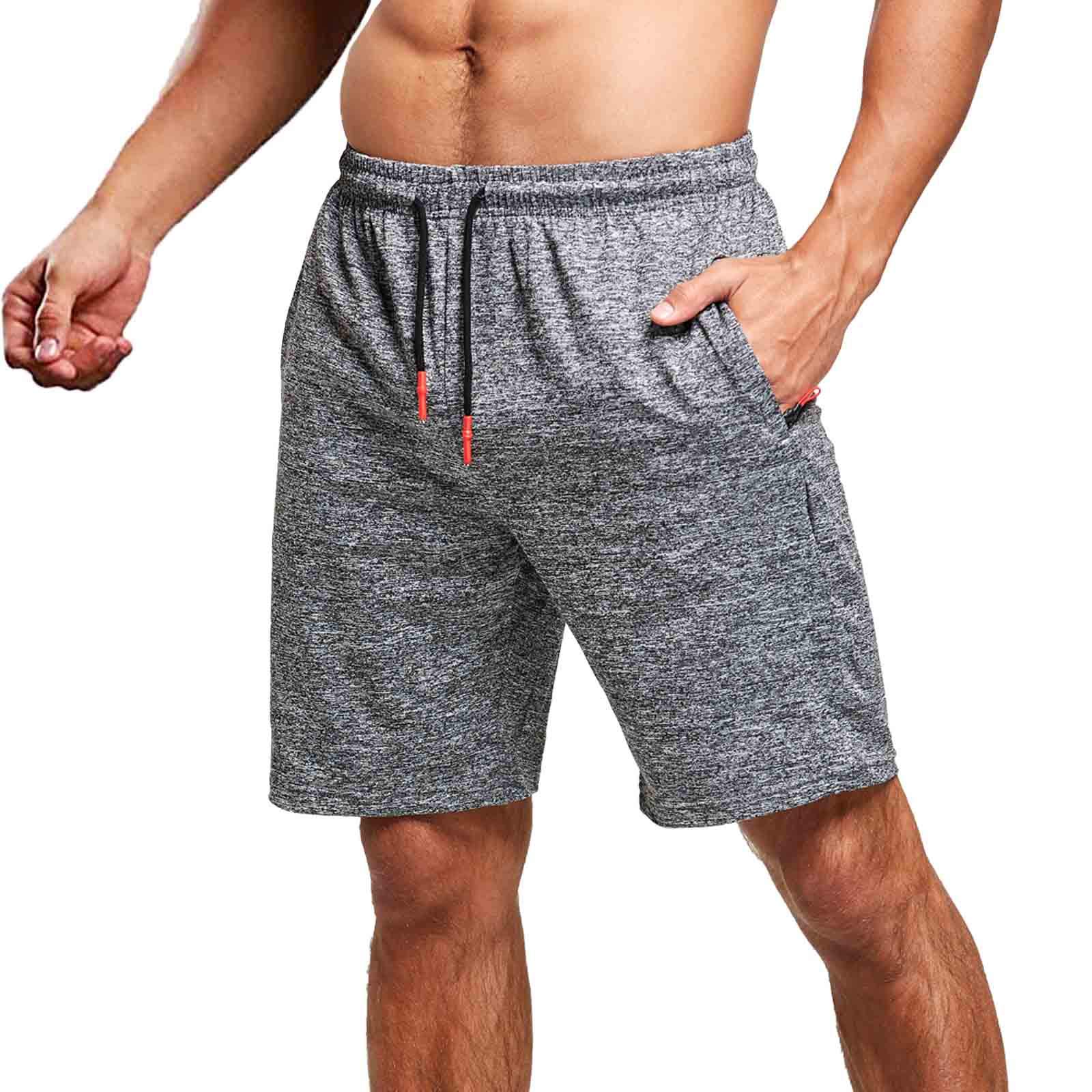 JustSun Sport Shorts Herren mit Reißverschluss Leicht Stretchstoff