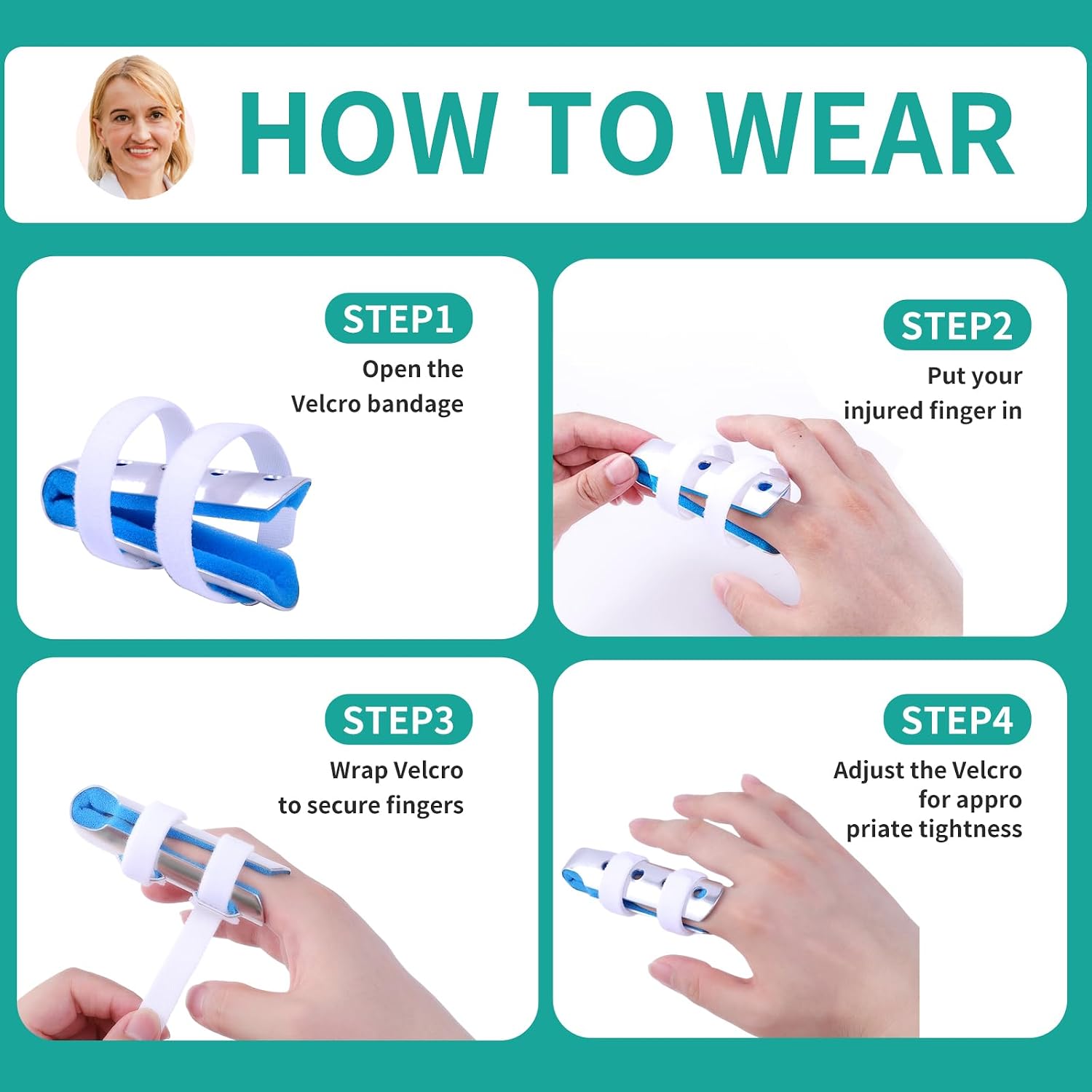 lefeke Finger Splint, Finger Support Brace Joint Stabilizer for Thumb, Pinky Finger, Metal Straightener for Broken Fingers (2PCS)