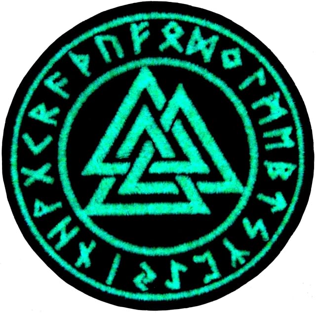 Glow in Dark Valknut Viking Vegvisir Norse Rune Patch Embroidered Badge Morale Applique Fastener Hook and Loop Emblem