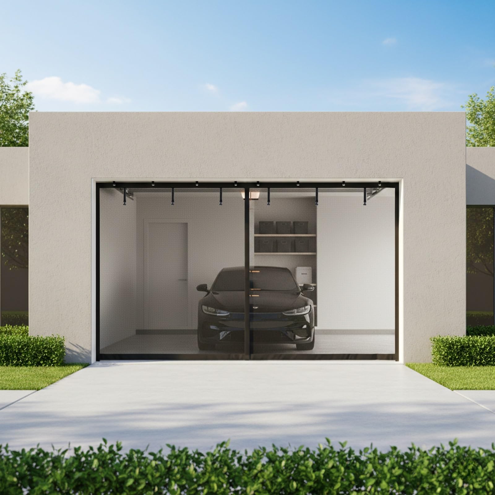 Zanzariera Magnetica per Porte Grandi Dimensioni Zanzarieras Finestra Rete Zanzariera Porta Finestra Magnetica Anti-Zanzare per Porte Scorrevoli, Garage 274 X 244 Cm(Nero,427 x 213 cm(14 x 7 ft))