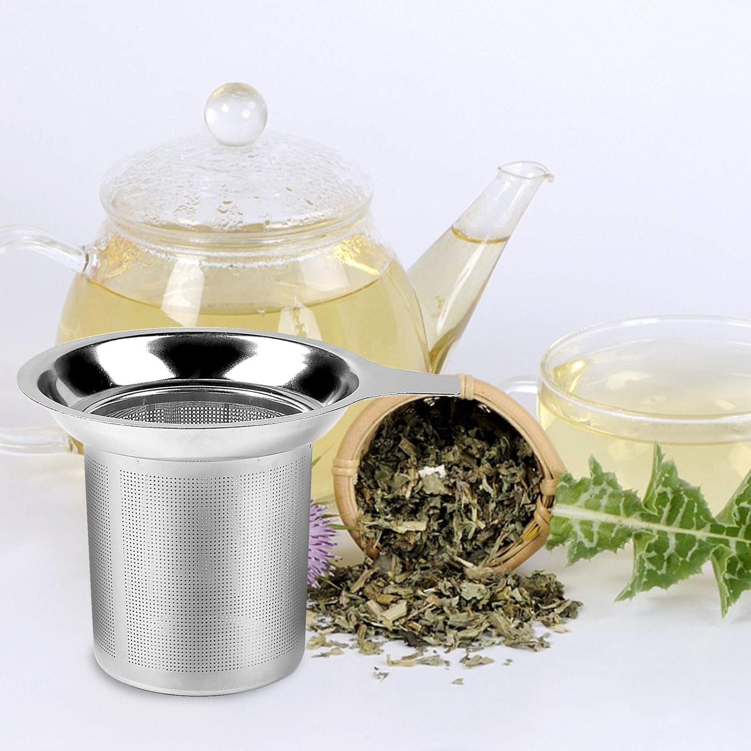 Tea Strainer for Kitchen Utensils Stainless Steel Tea Stainer & Food Grade Coffee Filter Fine Tea Mesh Strainer for Teapots Cups - 1