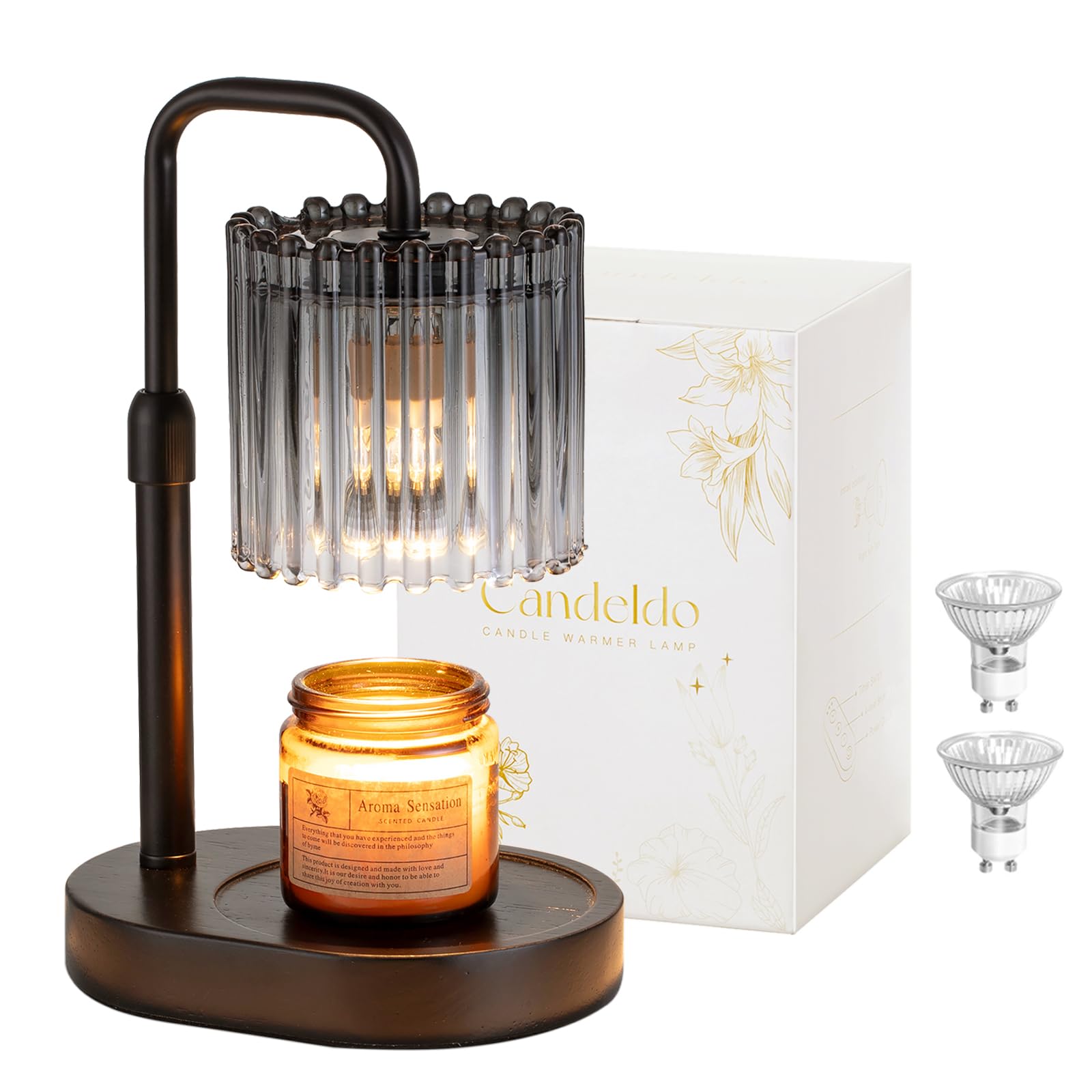 Photo 1 of Candeldo Candle Warmer Lamp with Timer: Black Candle Warming Lamp Height Adjustable Wax Melt Warmer Dimmable Modern Farmhouse New Home Bedroom Decor Mothers Day Housewarming Gift for Women