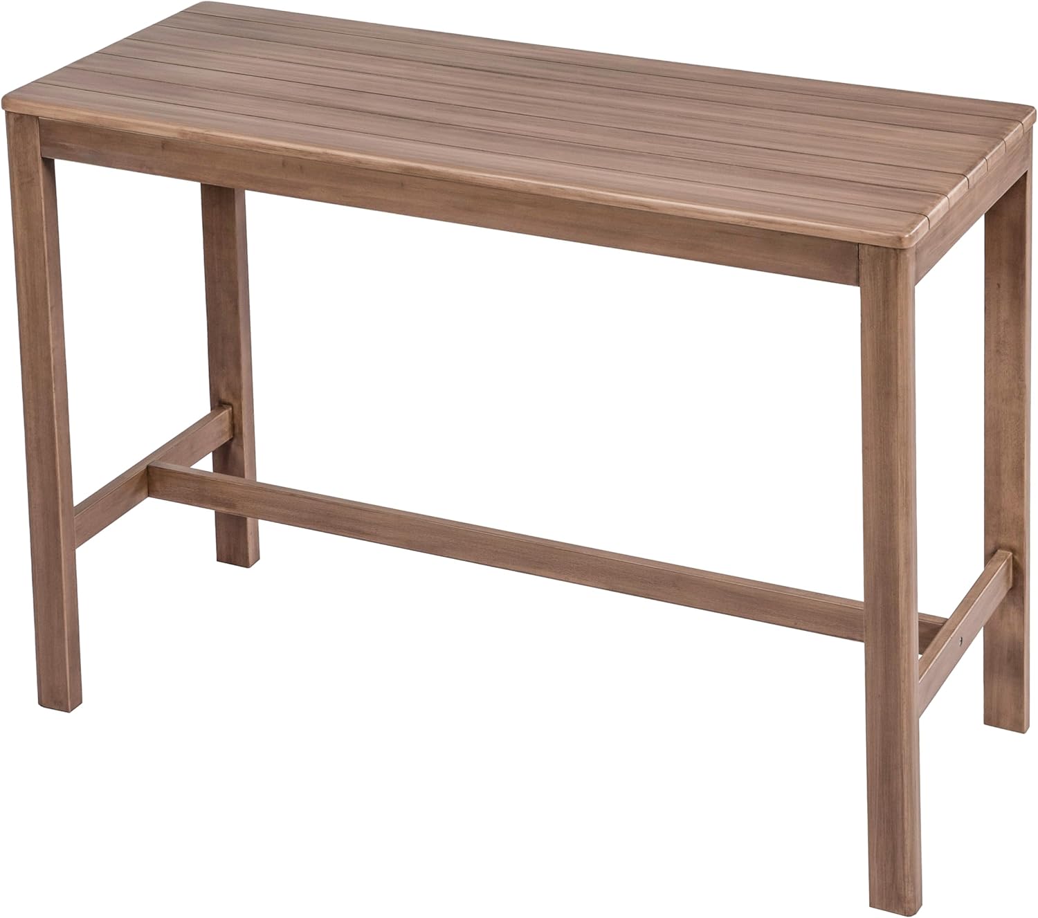 Meridian Furniture 398-BT60 Newport Collection Modern | Contemporary Outdoor Patio Rectangle Bar Table with Solid Acacia Wood, Thermowood Treatment, Cover Included, 23.75" W x 59.5" D x 42.25" H