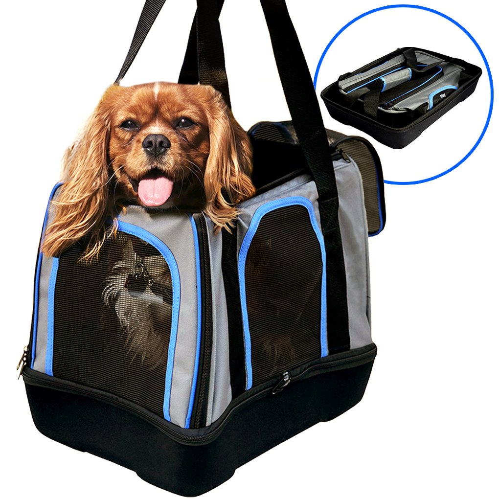 Pop Up Pet Bag Carrier Crate with Weather Resistant Oxford Material, EVA Molded Bottom, Reinforced Frame Zipper Top and Front for Puppies, Dogs, Kittens, Cats, Rabbits + More!
