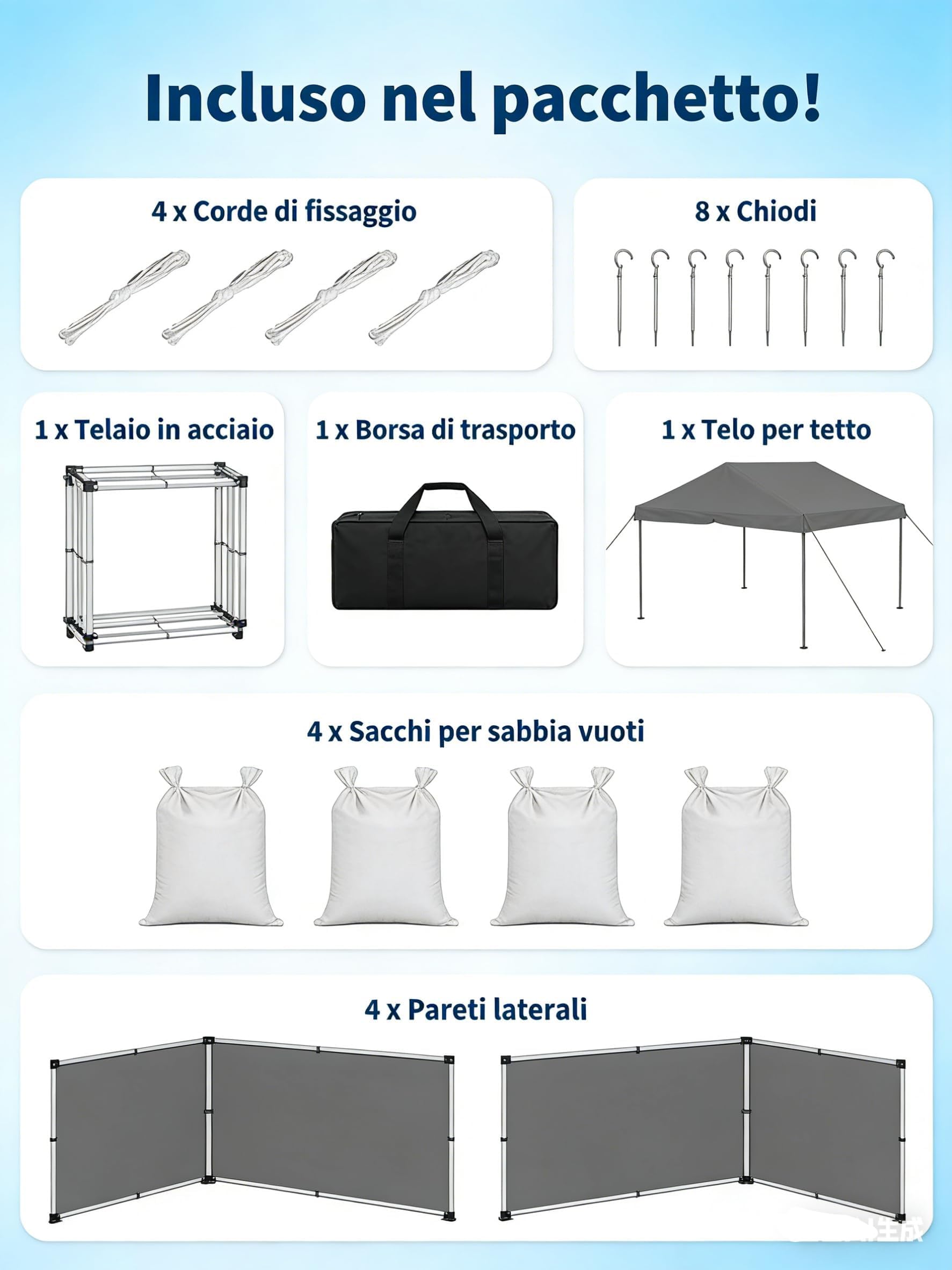 Gravee Tonnelle Pliante 3x3 m – Tente Pop-Up Robuste pour Jardin, Imperméable et Anti-UV avec Parois Latérales et Sac de Transport (Gris, 3x3m)