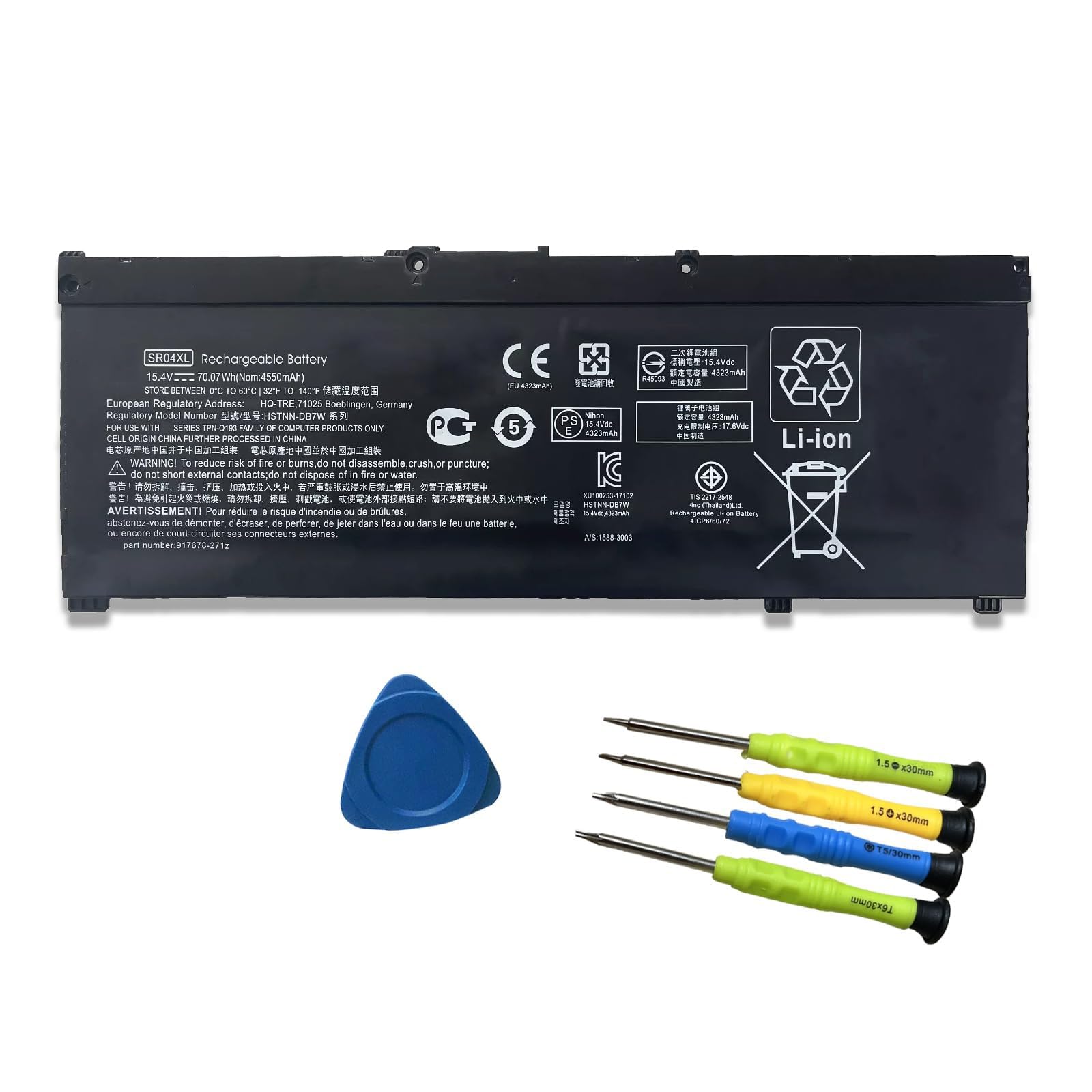 EFOHANA SR04XL SR03XL 917724-855 Laptop Battery for HP Omen 15 15-CE0XX 15-DC0XX Series 15-CE198WM 15-CE015DX Pavilion 15-CB0XX 15-CX0XX 15-CB041NR 15