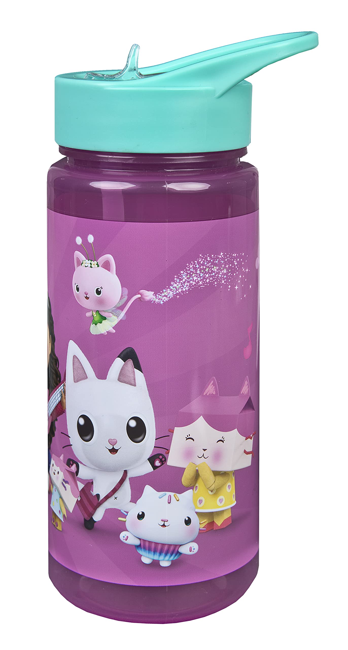 Borraccia Bambini Gabby's Dollhouse 500ml - Senza BPA, Con Cannuccia | Design Divertente Per Scuola E Sport